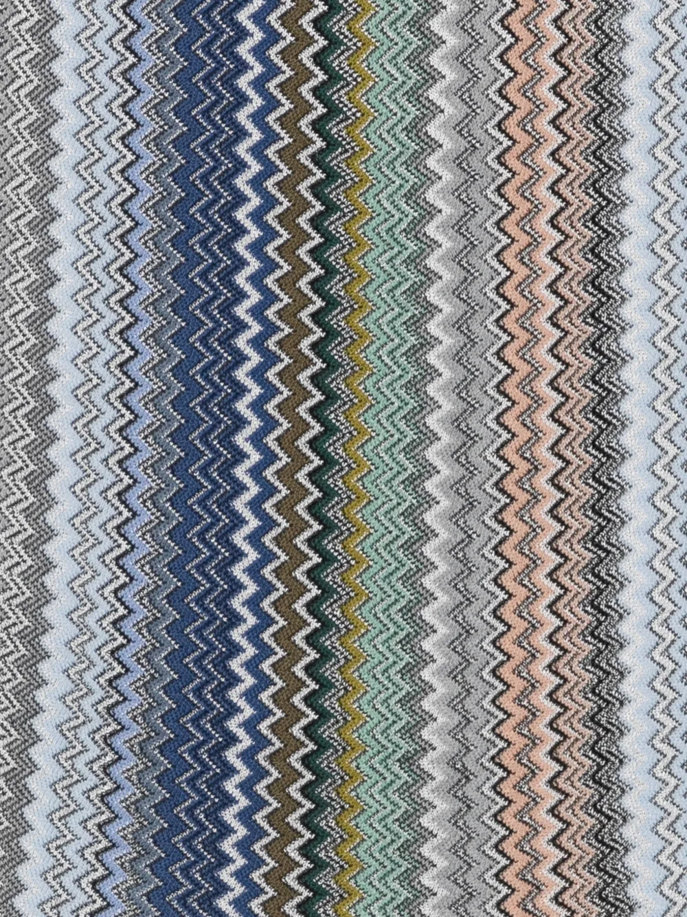 Missoni zigzag-knit fringed scarf Blauw