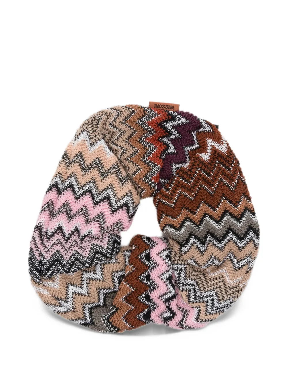 Missoni zigzag-knit scrunchie - Marrone
