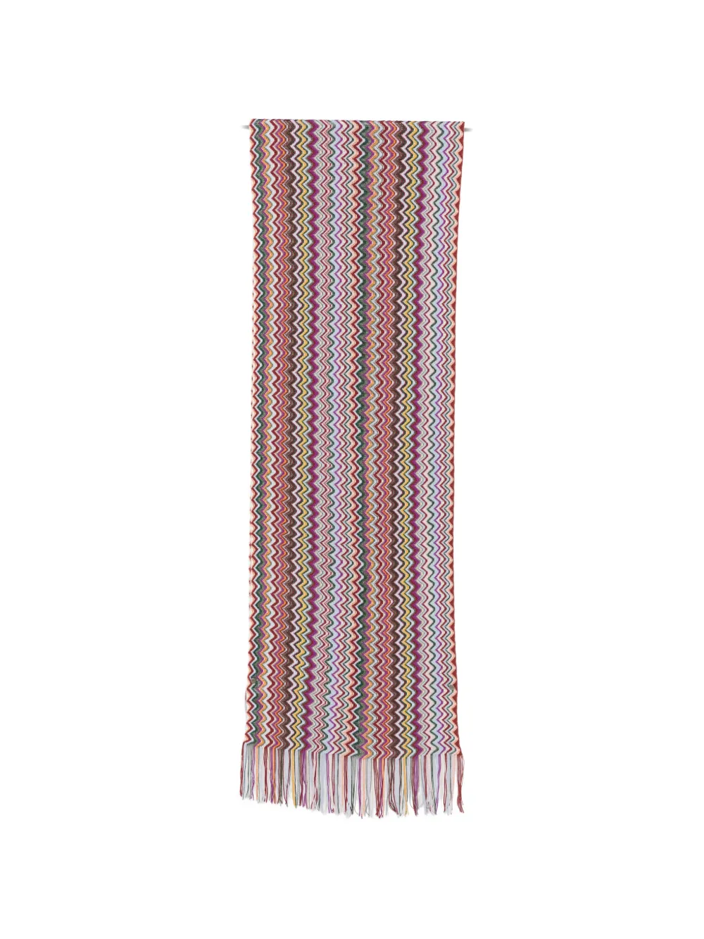 Missoni zigzag fringed scarf Rood