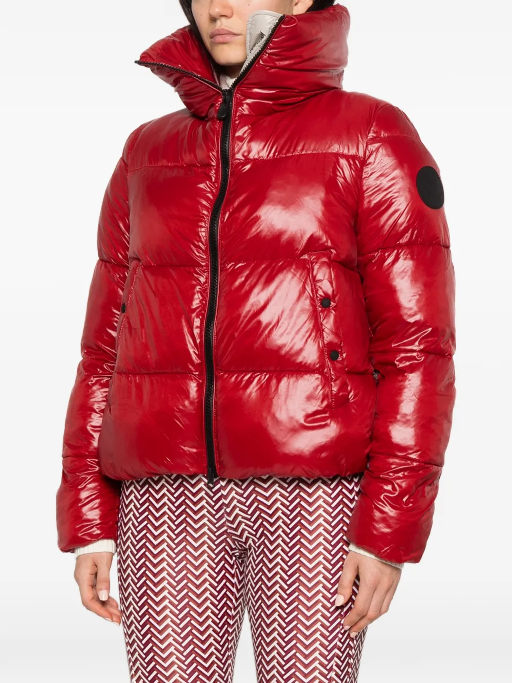 Save The Duck quilted high-neck jacket Rood