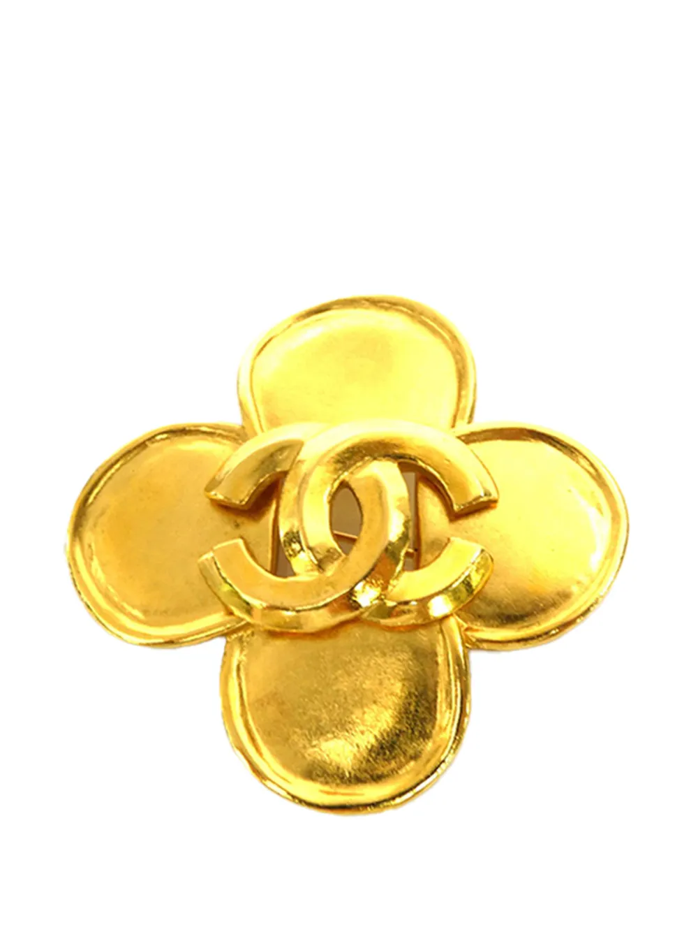 CHANEL Pre-Owned 1996 CC Gold Plated Flower Brooch costume brooch - Oro
