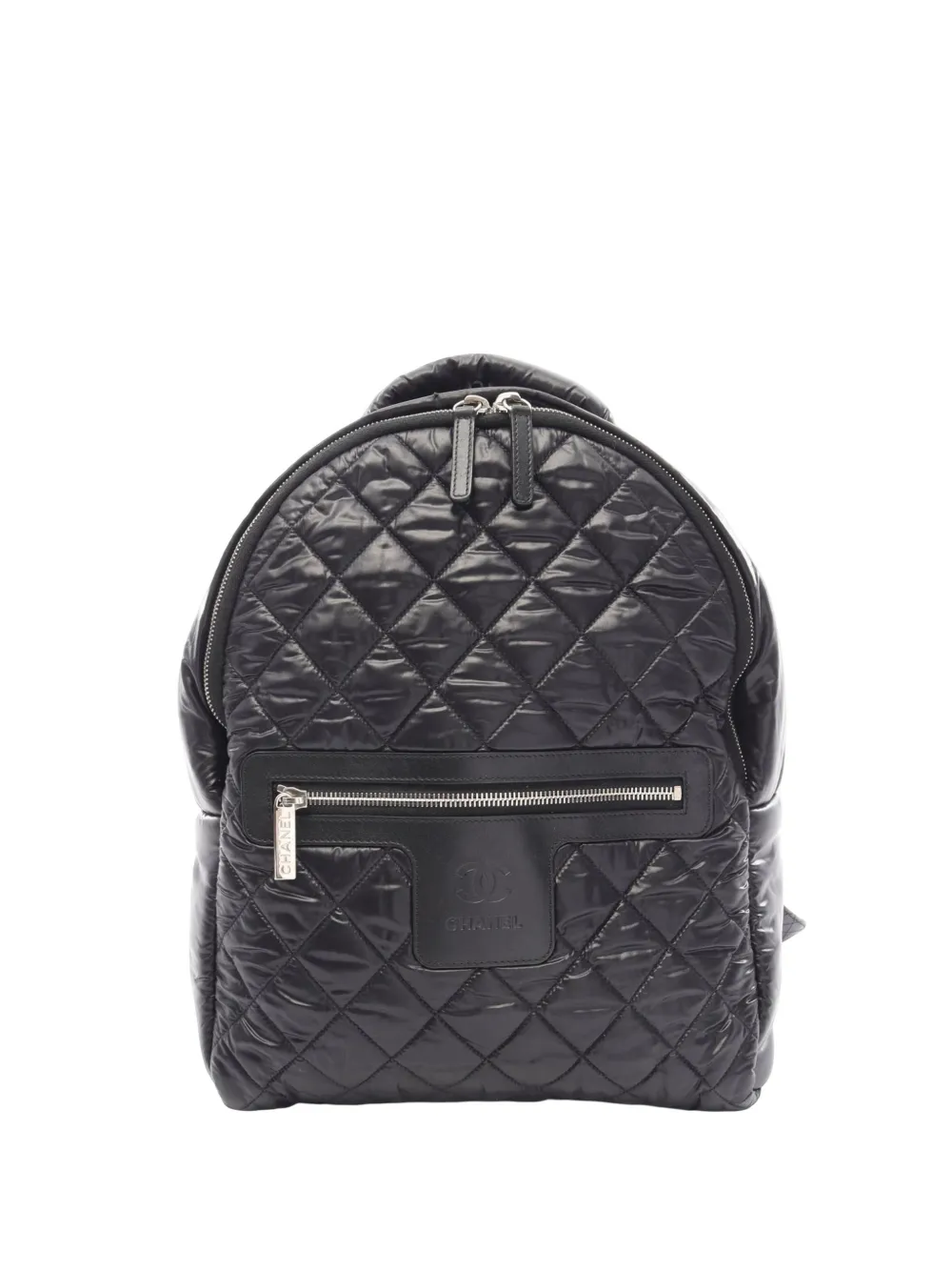 CHANEL Pre-Owned 2015-2016 Quilted Nylon Coco Cocoon backpack - Black