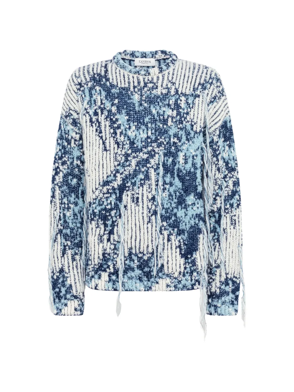 Laneus distressed intarsia-knit sweater - Bleu Laneus distressed intarsia-knit sweater - Bleu