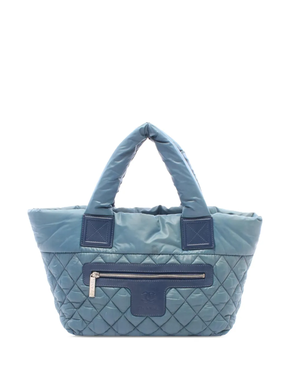 CHANEL Pre-Owned 2009-2010 Small Quilted Nylon Coco Cocoon tote bag - Bleu