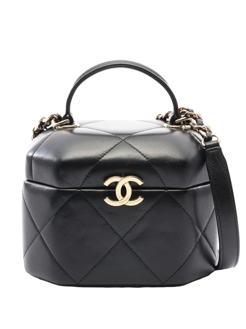 CHANEL Pre-Owned 2021-2026 Quilted Lambskin Vendome Case satchel - Nero