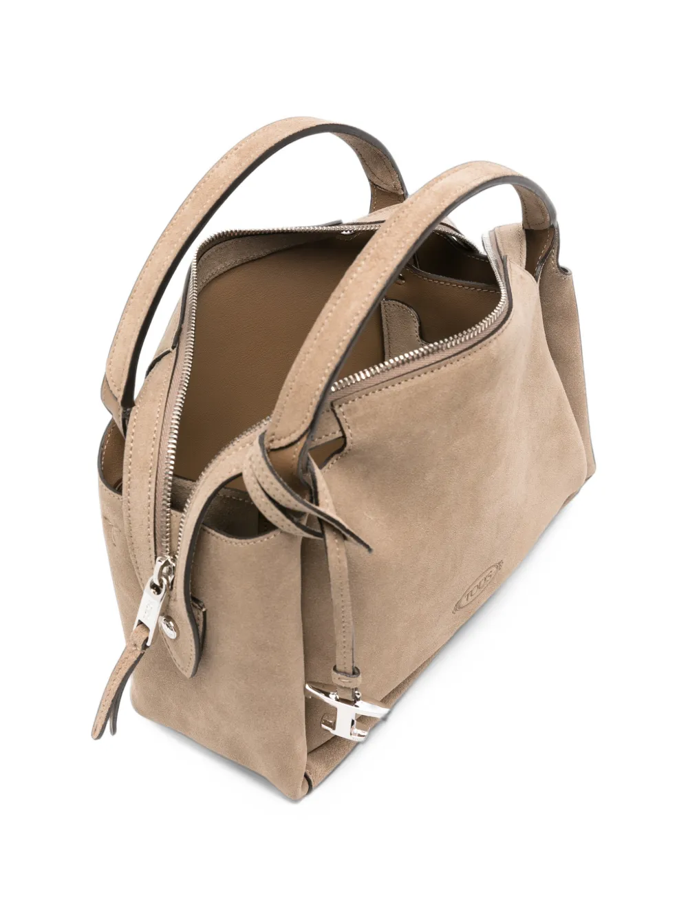 Tod's T Timeless suede tote bag Beige