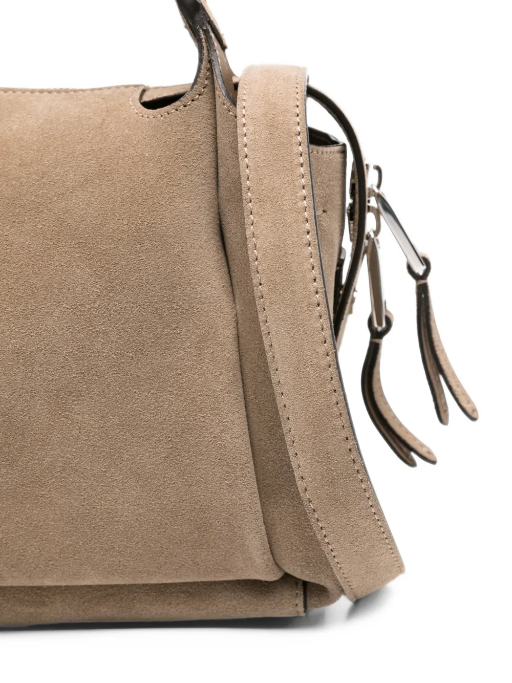 Tod's T Timeless suede tote bag Beige
