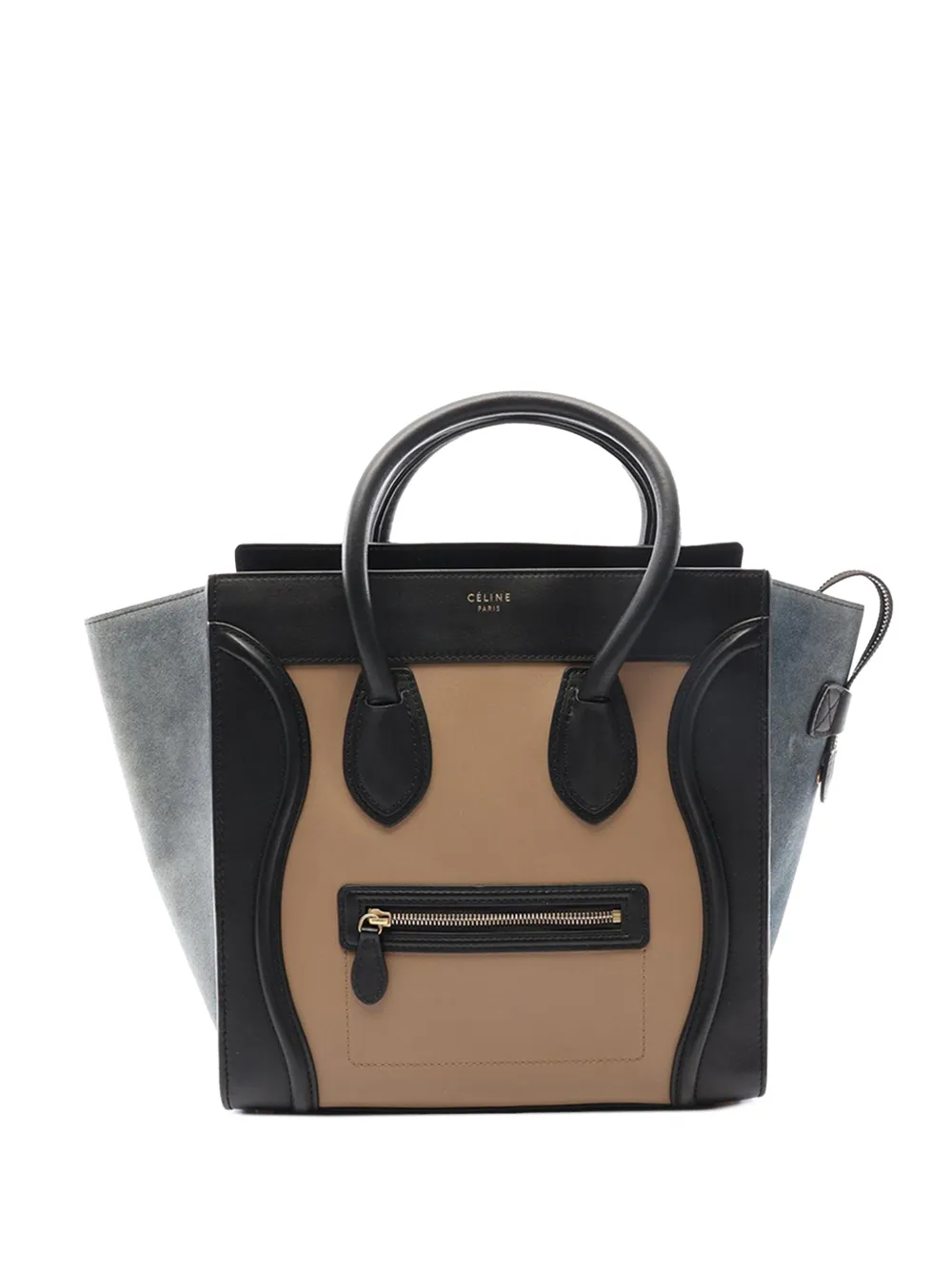 Celine Pre-Owned 2012-2026 Mini Tricolor Calfskin Luggage tote bag - Marron Celine Pre-Owned 2012-2026 Mini Tricolor Calfskin Luggage tote bag - Marron