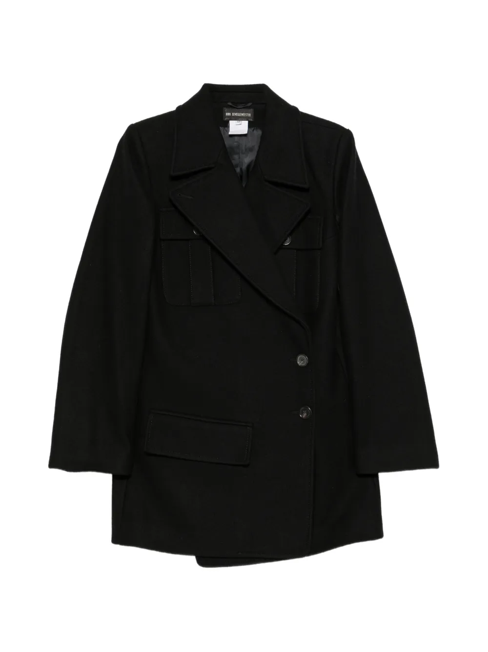 Ann Demeulemeester Vintage 1990 doppelreihiger Mantel - Schwarz