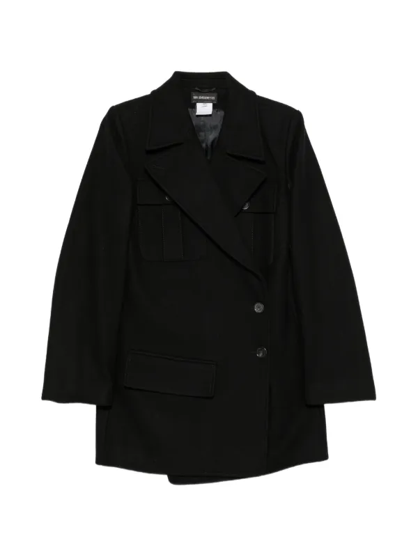90s-00s ANN DEMEULEMEESTER オーバーサイズコート Ann Demeulemeester Vintage 1990s double-breasted Coat | Black