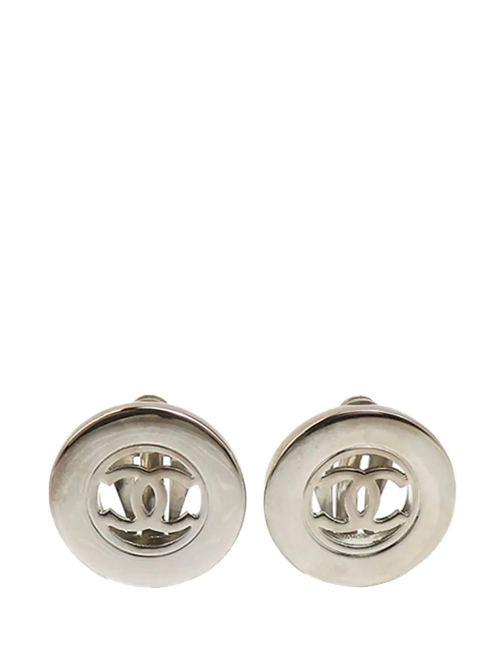 CHANEL Pre-Owned 1997 CC Brass Round Clip On Earrings costume earrings - Argento