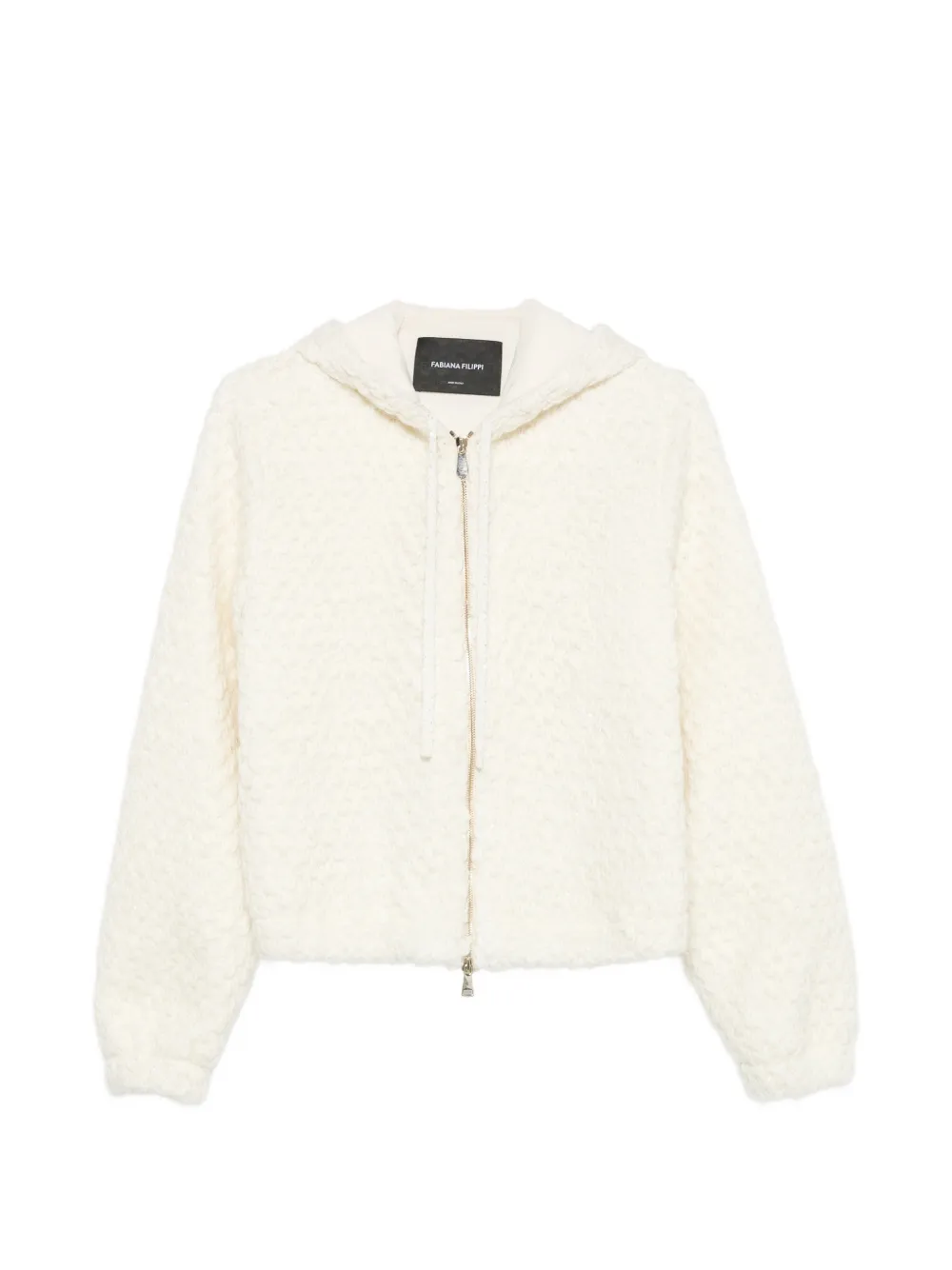 Fabiana Filippi bouclé-knit hooded jacket - Nude