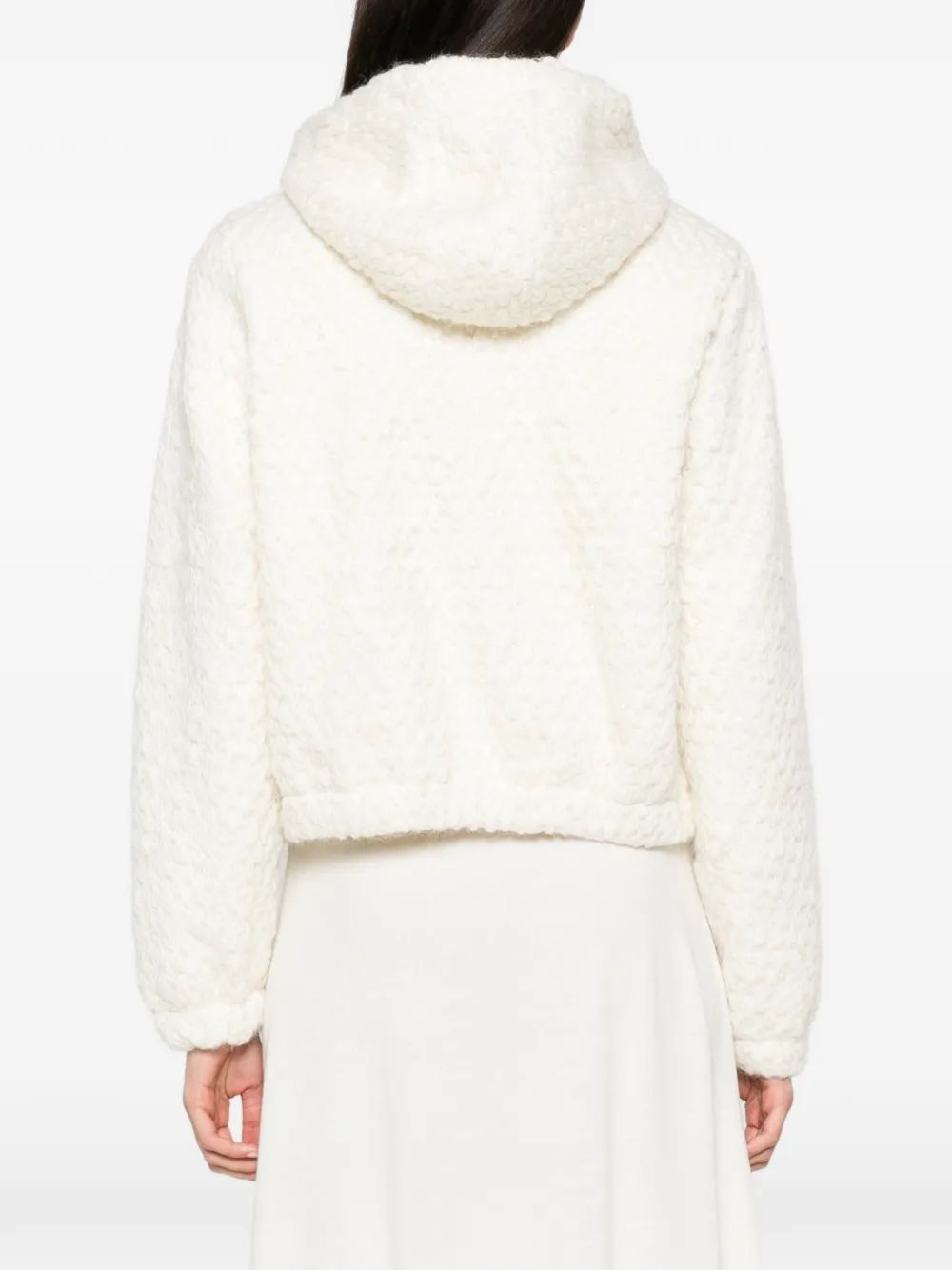 Fabiana Filippi bouclé-knit hooded jacket Beige