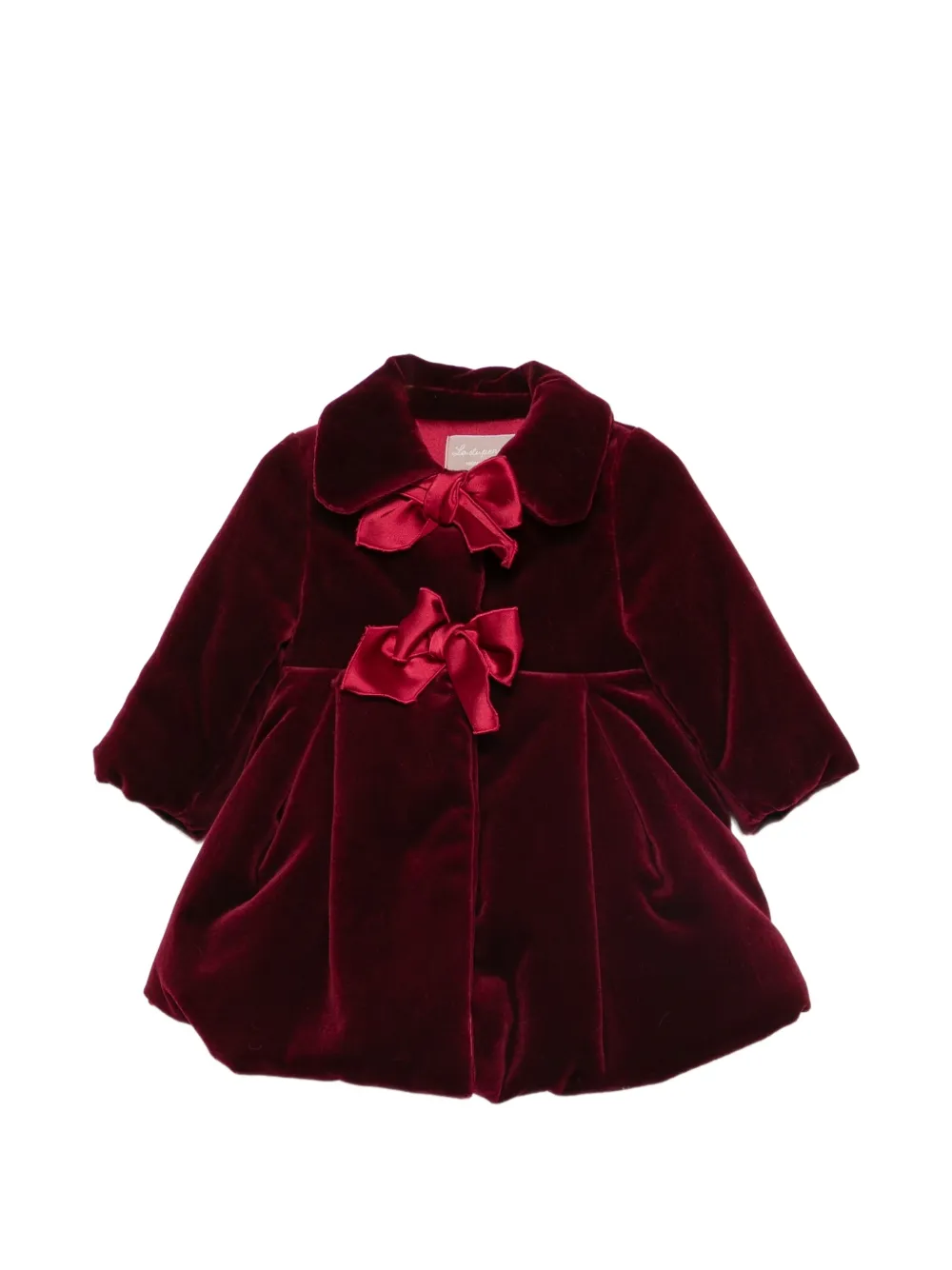 La Stupenderia bow-detail velvet coat - Rouge La Stupenderia bow-detail velvet coat - Rouge