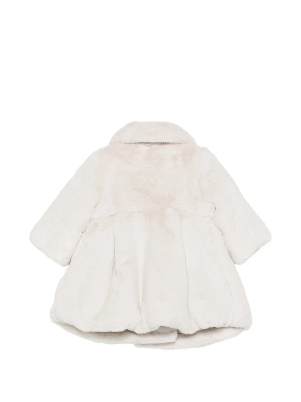 La Stupenderia bow-detail faux-fur coat Beige