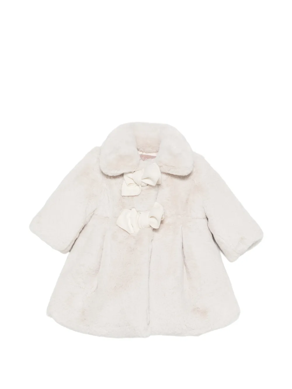 La Stupenderia bow-detail faux-fur coat - Tons neutres La Stupenderia bow-detail faux-fur coat - Tons neutres