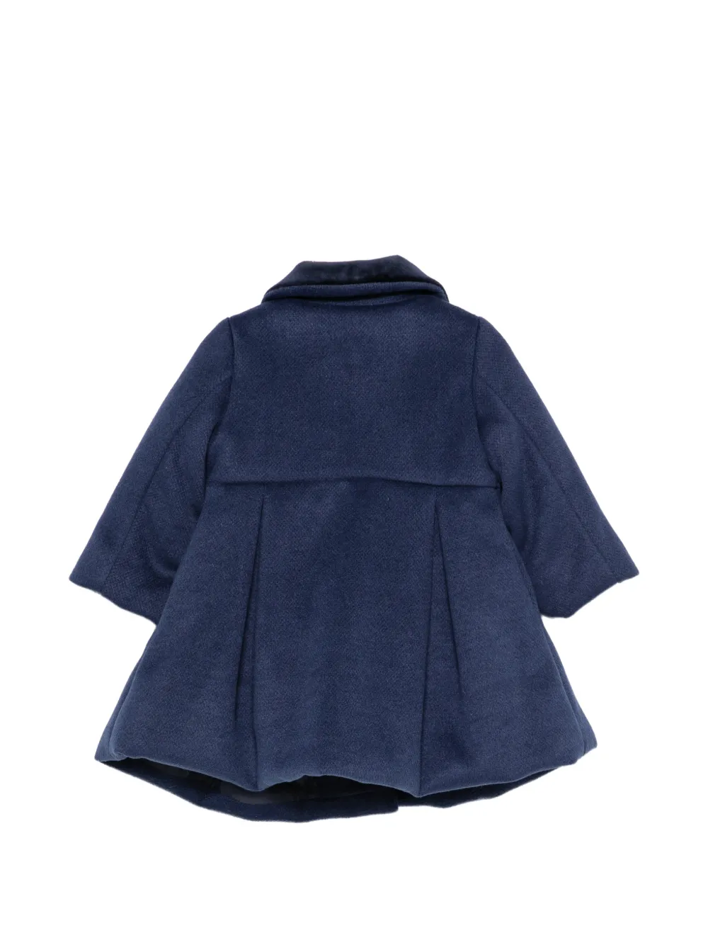La Stupenderia velvet-collar bow-detail coat Blauw