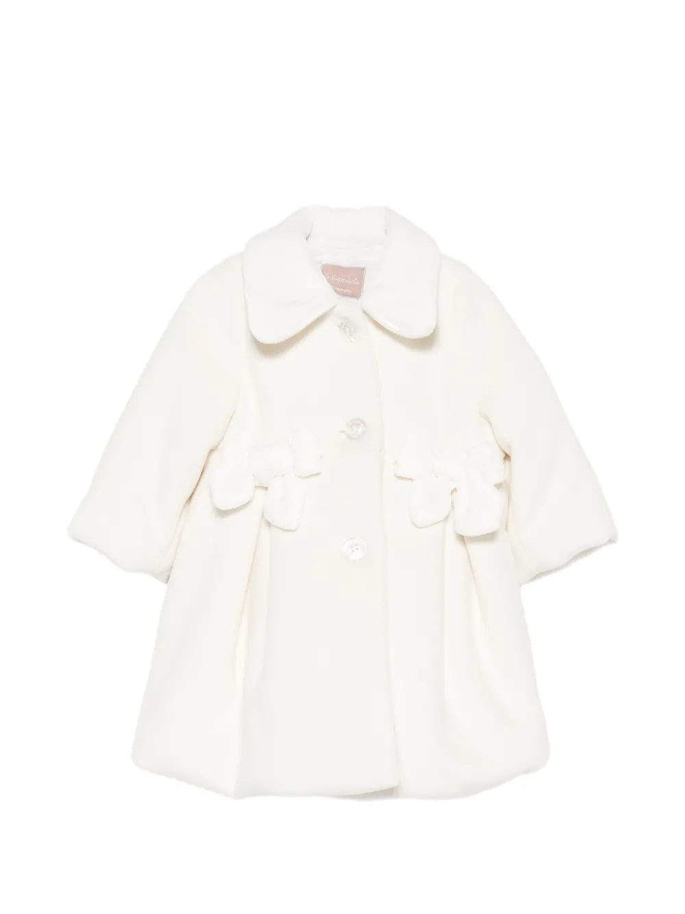 La Stupenderia bow-detail Peter Pan collar coat - Blanc La Stupenderia bow-detail Peter Pan collar coat - Blanc