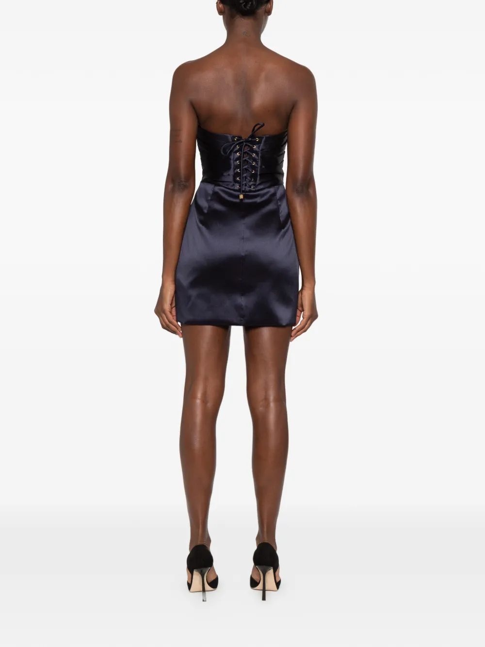 Elisabetta Franchi mini dress in gazar fabric Blauw
