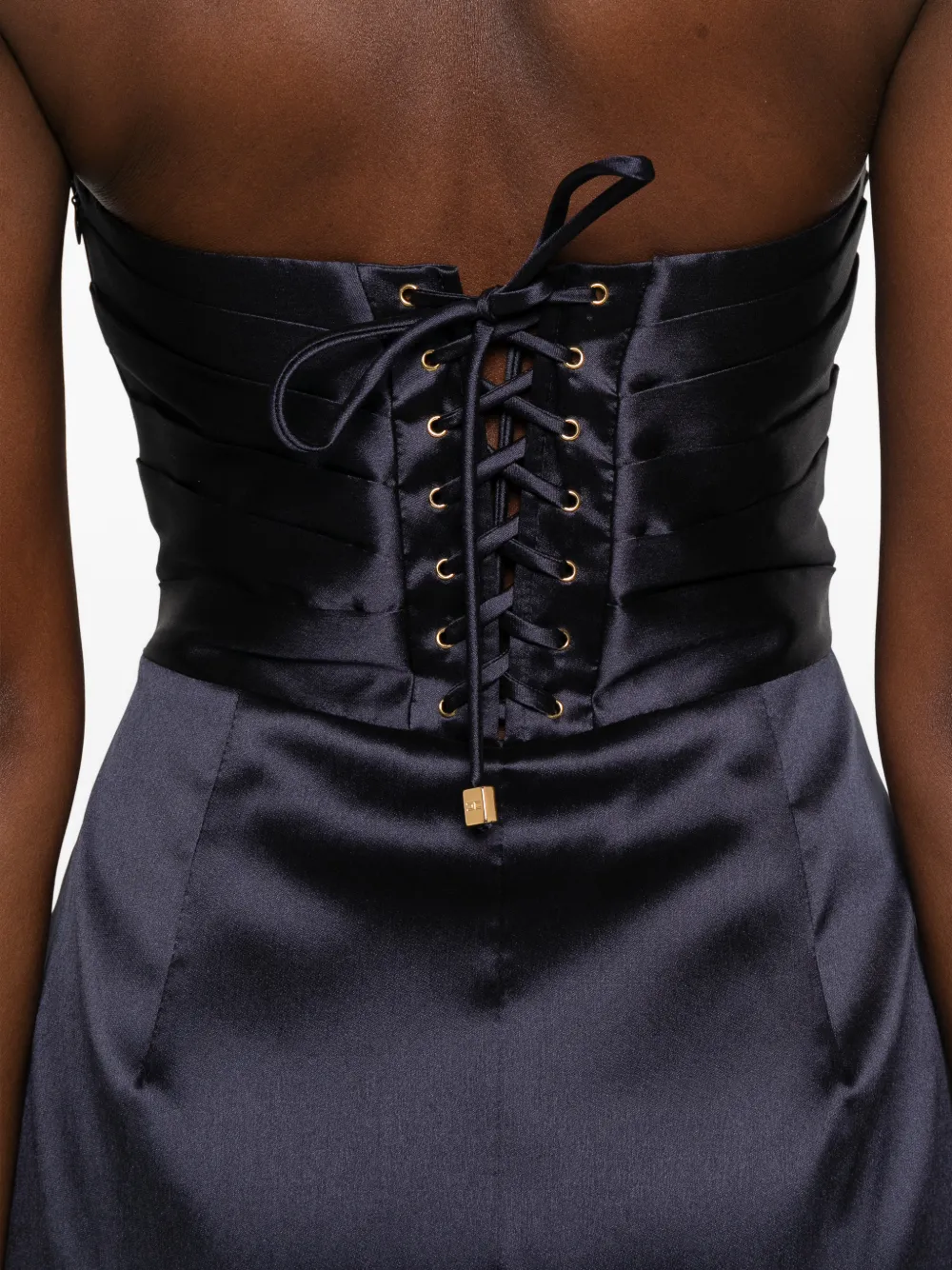 Elisabetta Franchi mini dress in gazar fabric Blauw