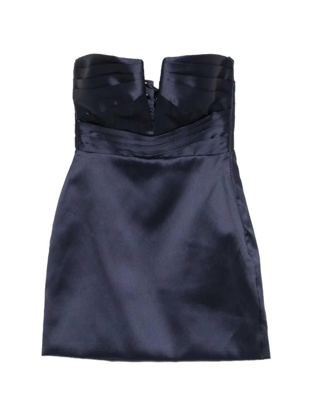 Elisabetta Franchi lace-up strapless dress - Blu