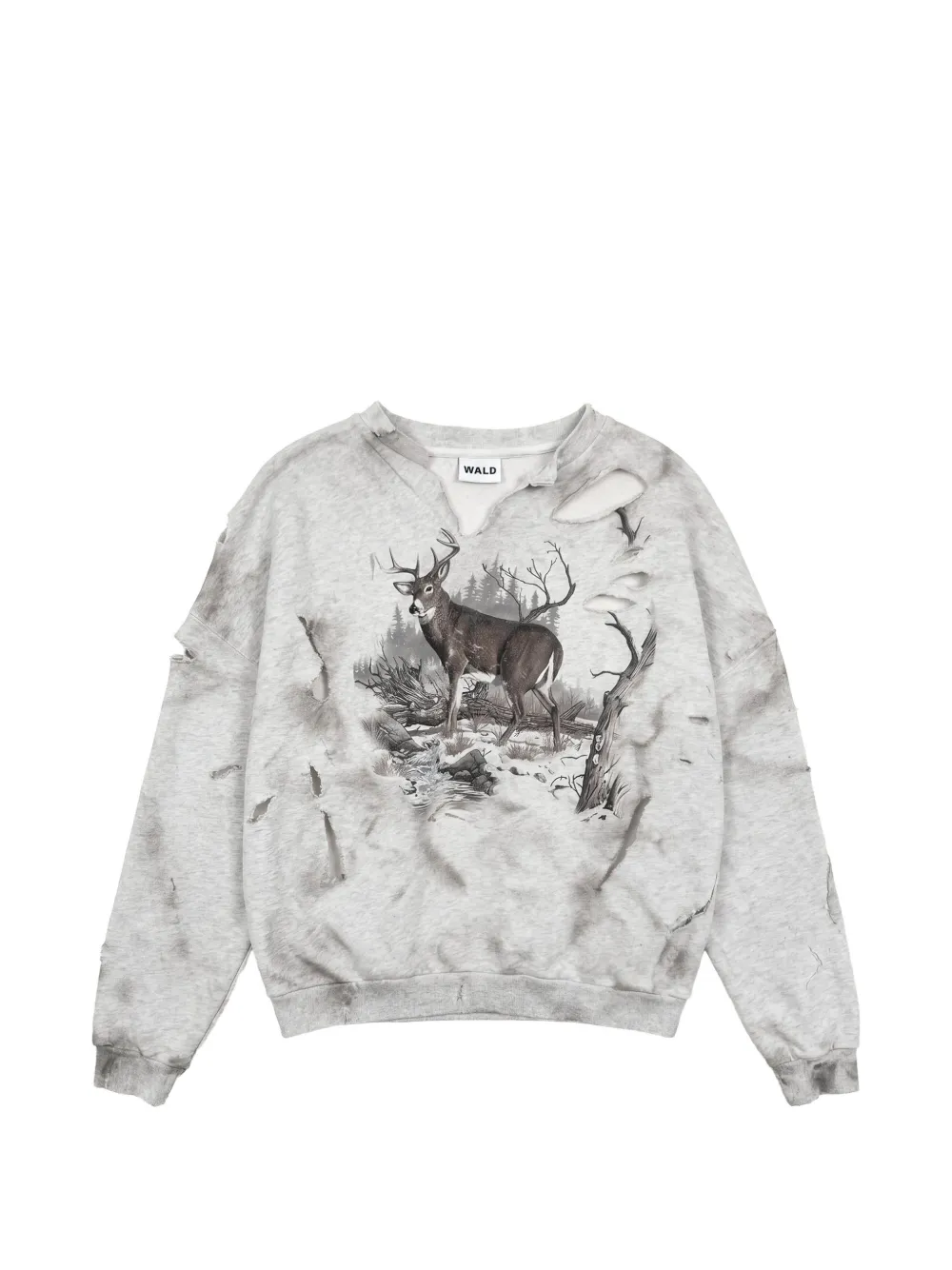 WALD distressed graphic-print sweatshirt - Gris WALD distressed graphic-print sweatshirt - Gris