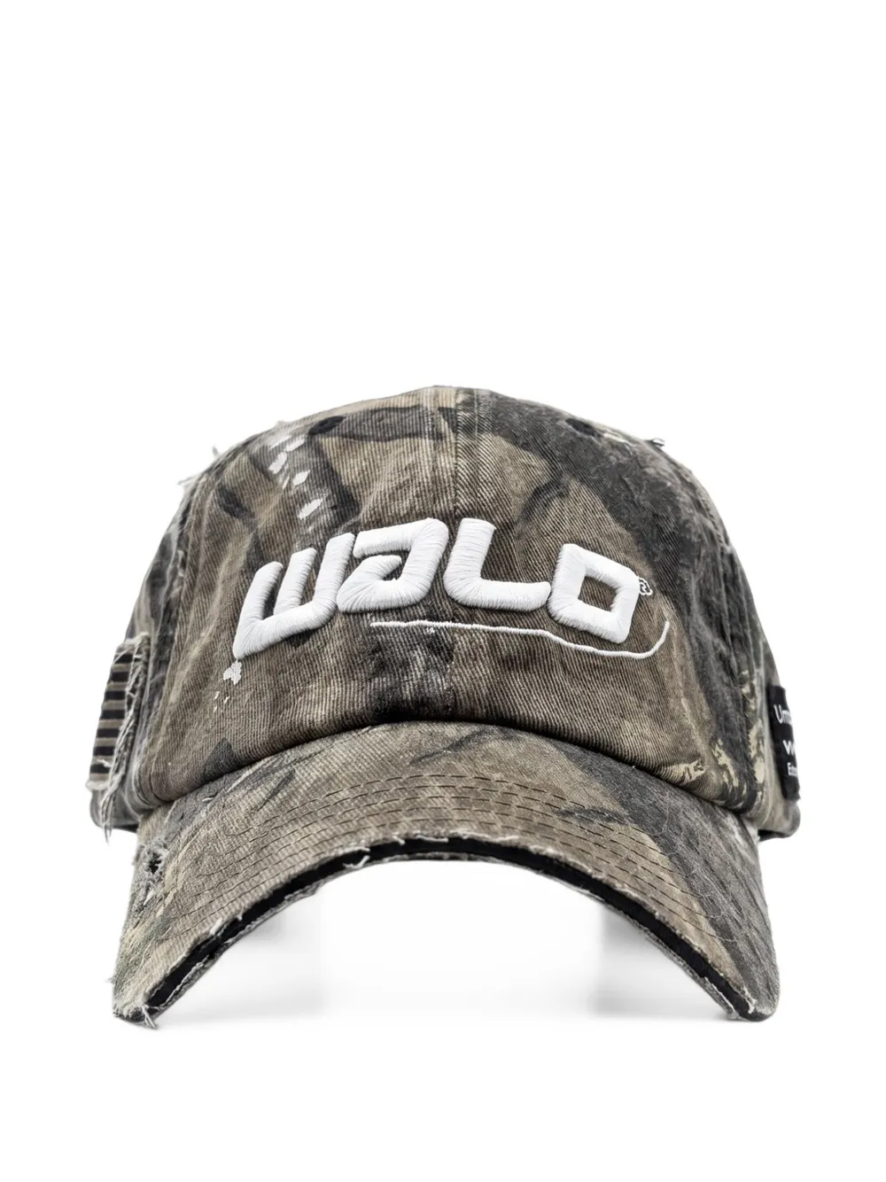 WALD distressed camouflage-print cap