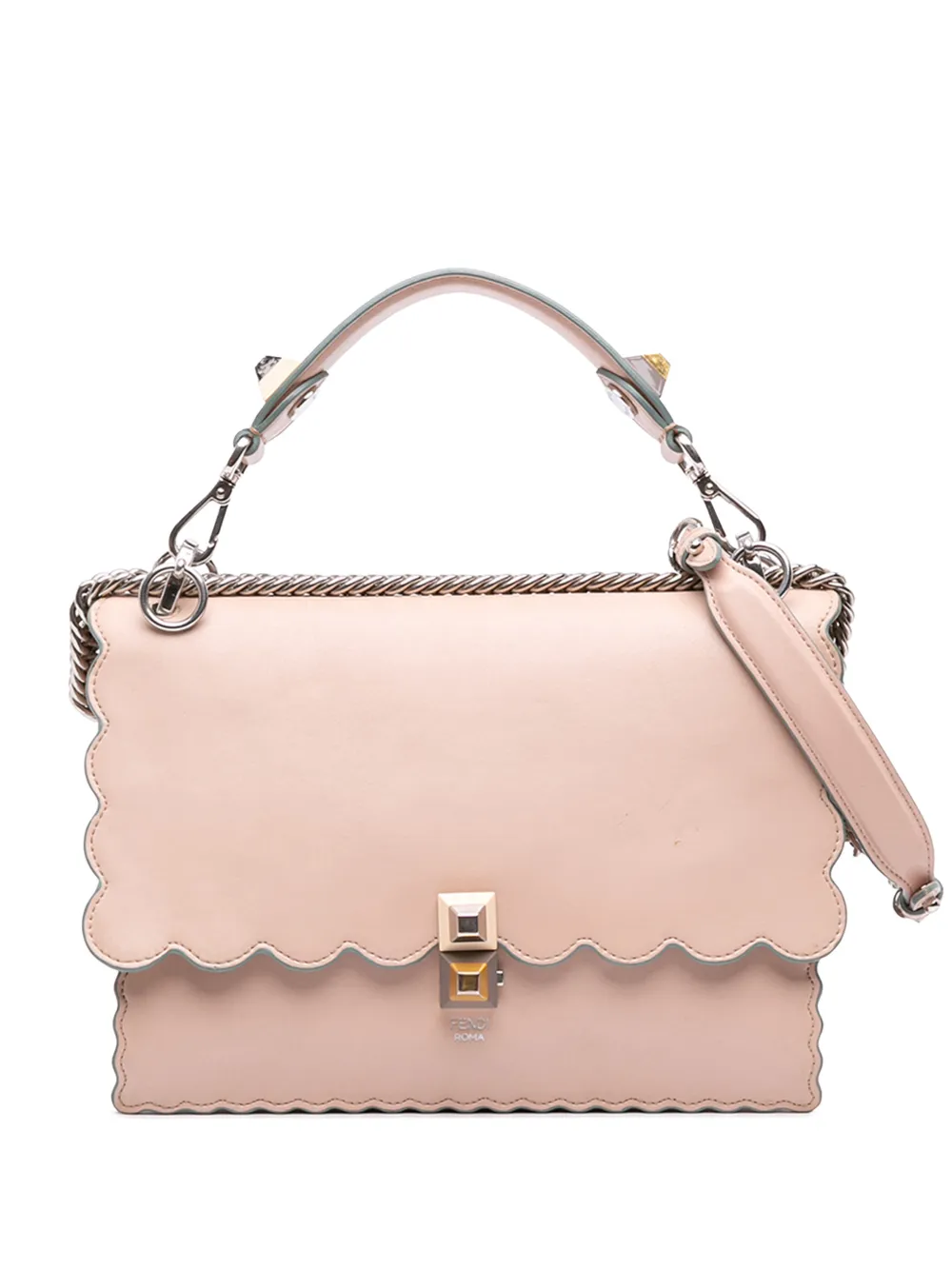 Fendi Pre-Owned 2010-2026 Medium Scalloped Leather Kan I satchel - Rosa