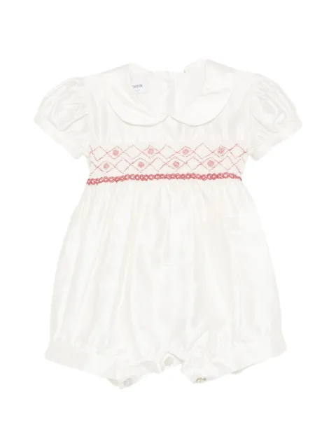 JESURUM BABY smocked bow-detail romper