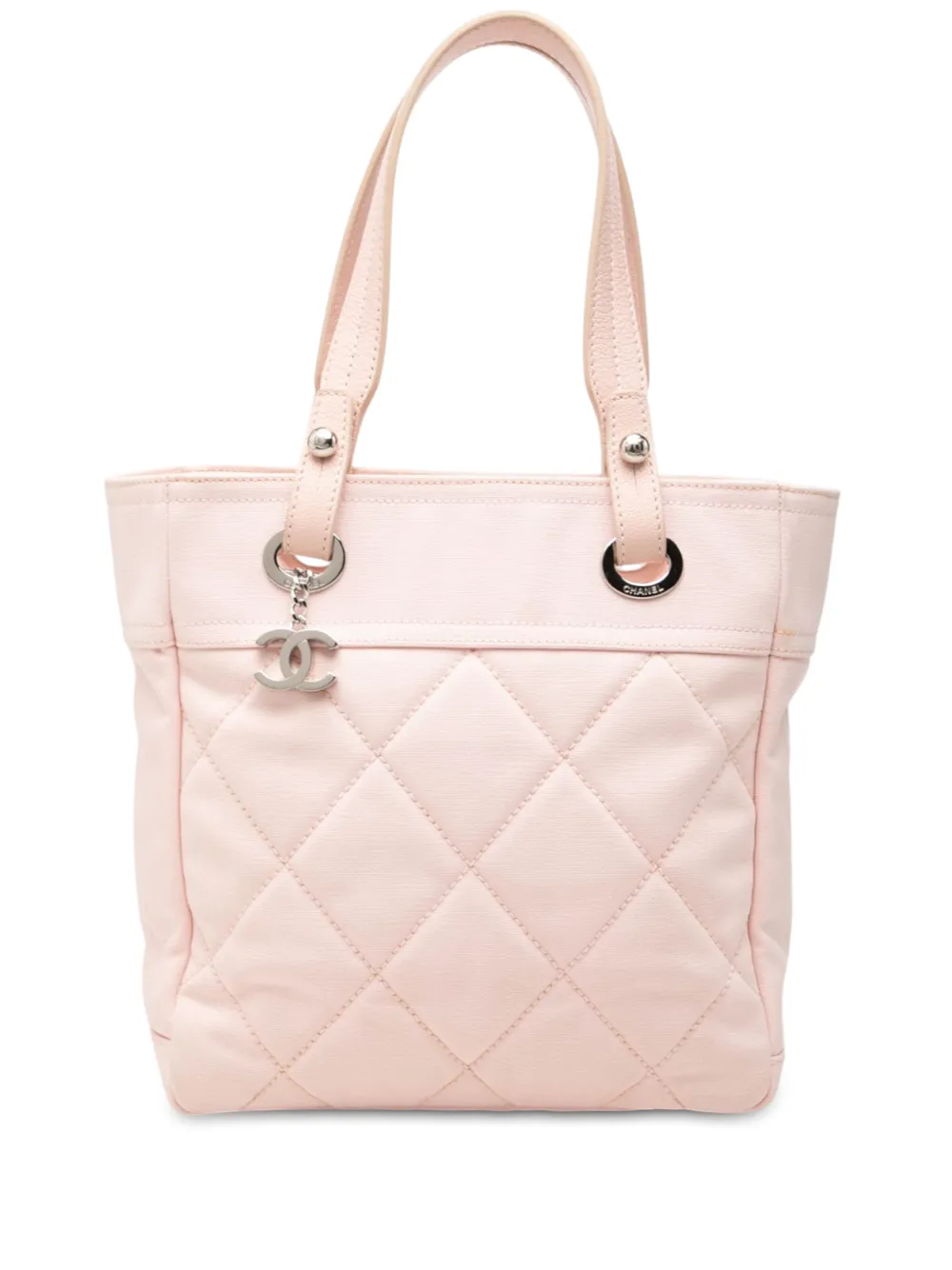 CHANEL Pre-Owned 2008-2009 Small Quilted Canvas Paris Biarritz tote bag - Rose