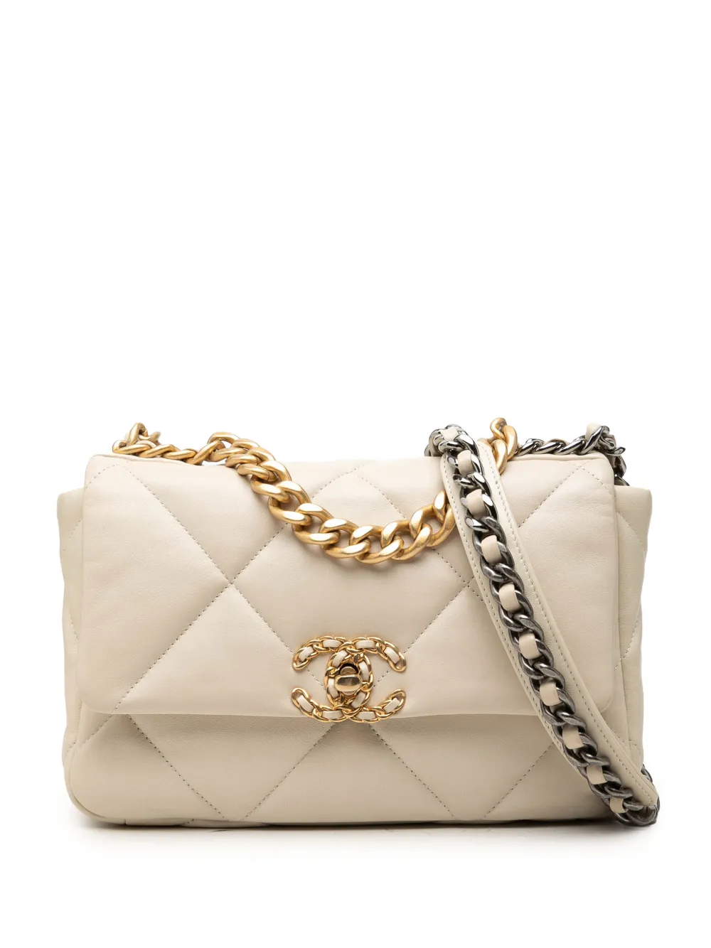 CHANEL Pre-Owned 2020 Medium Lambskin 19 Flap satchel - Marrone
