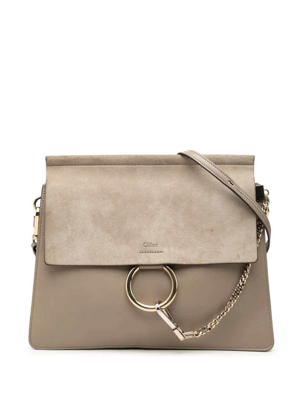 Chloé Pre-Owned 2017 Medium Calfskin and Suede Faye crossbody bag - Braun