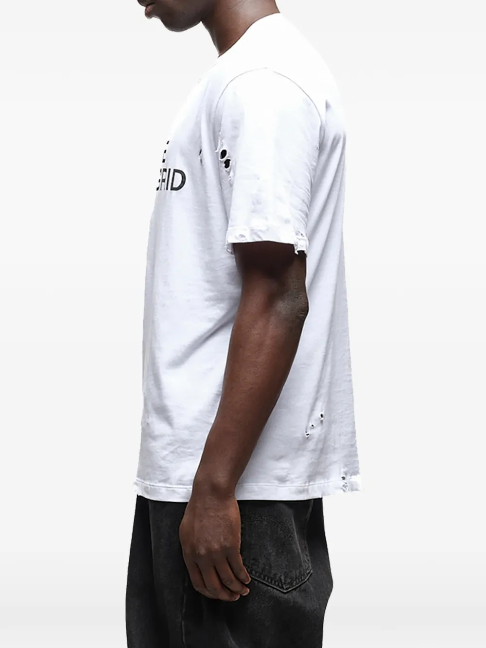 WALD distressed slogan-print T-shirt Wit