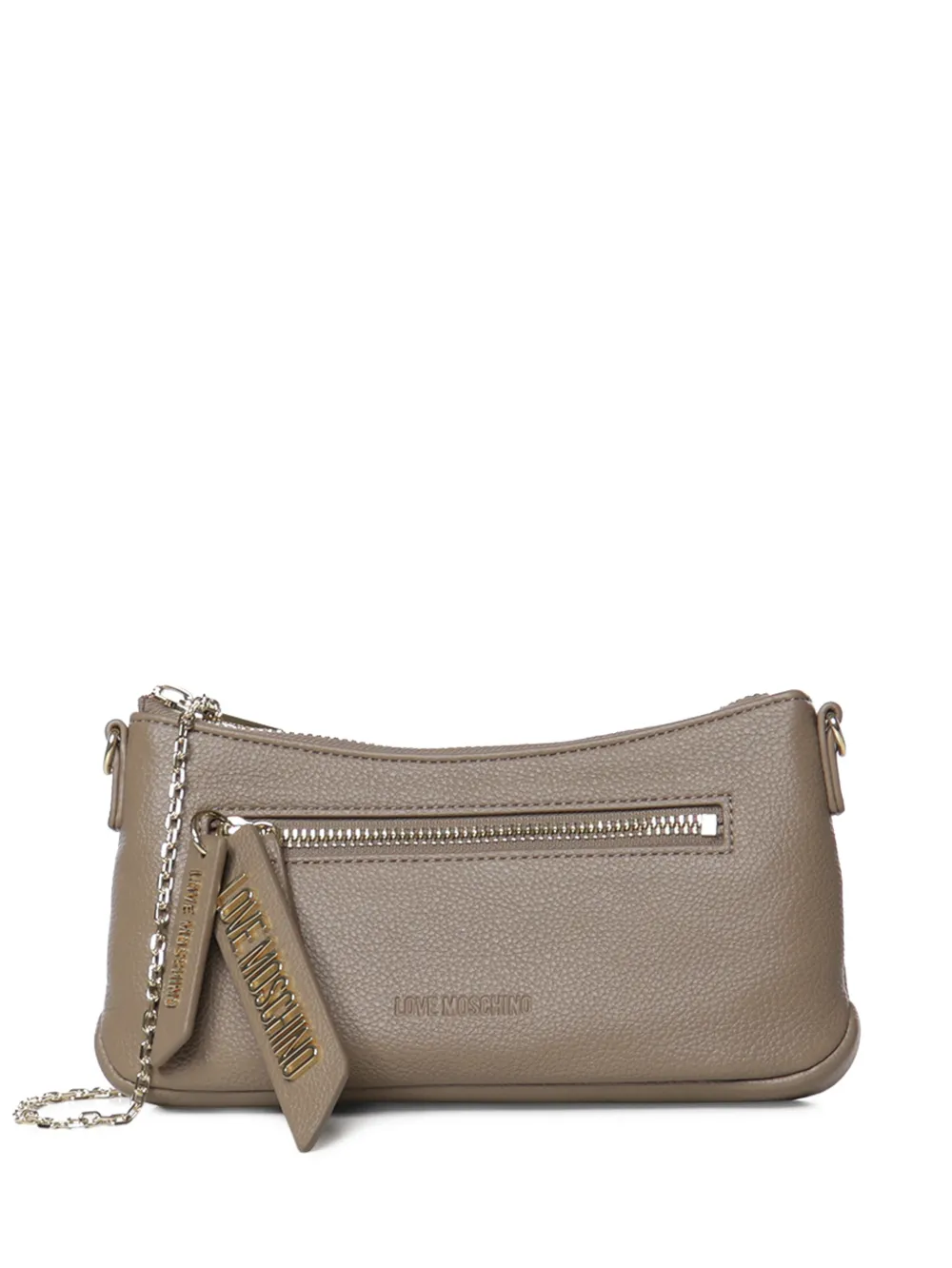 Love Moschino logo-plaque grained shoulder bag - Toni neutri