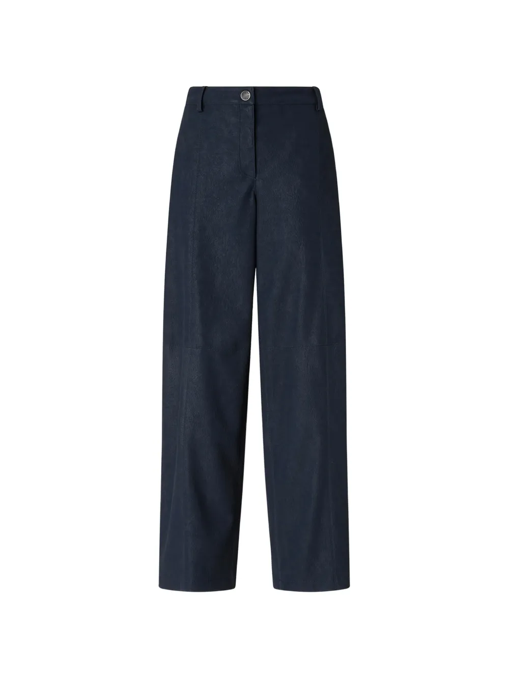 PINKO straight-fit nubuck-leather-effect trousers - Bleu