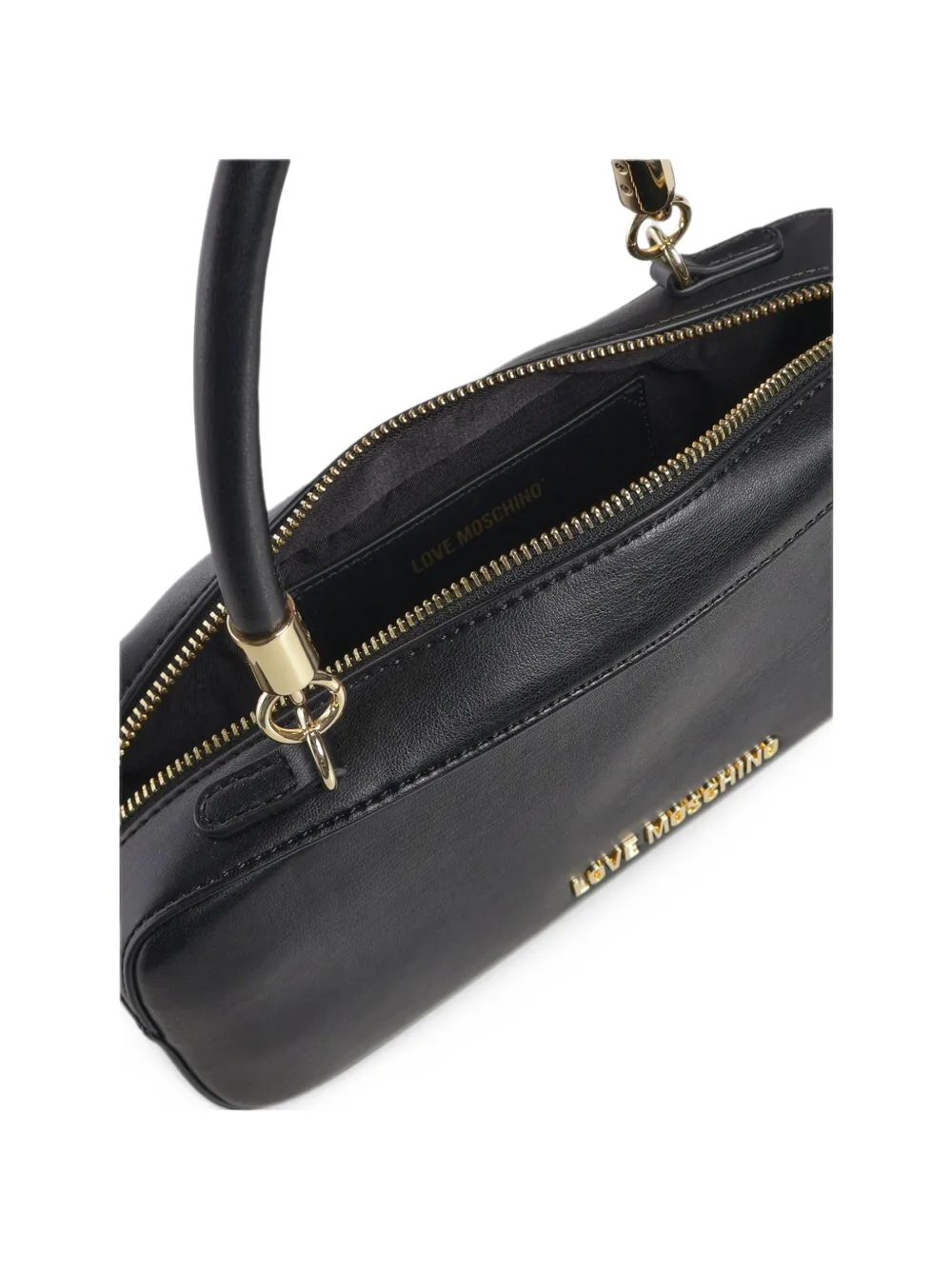 Love Moschino logo-plaque shoulder bag Zwart