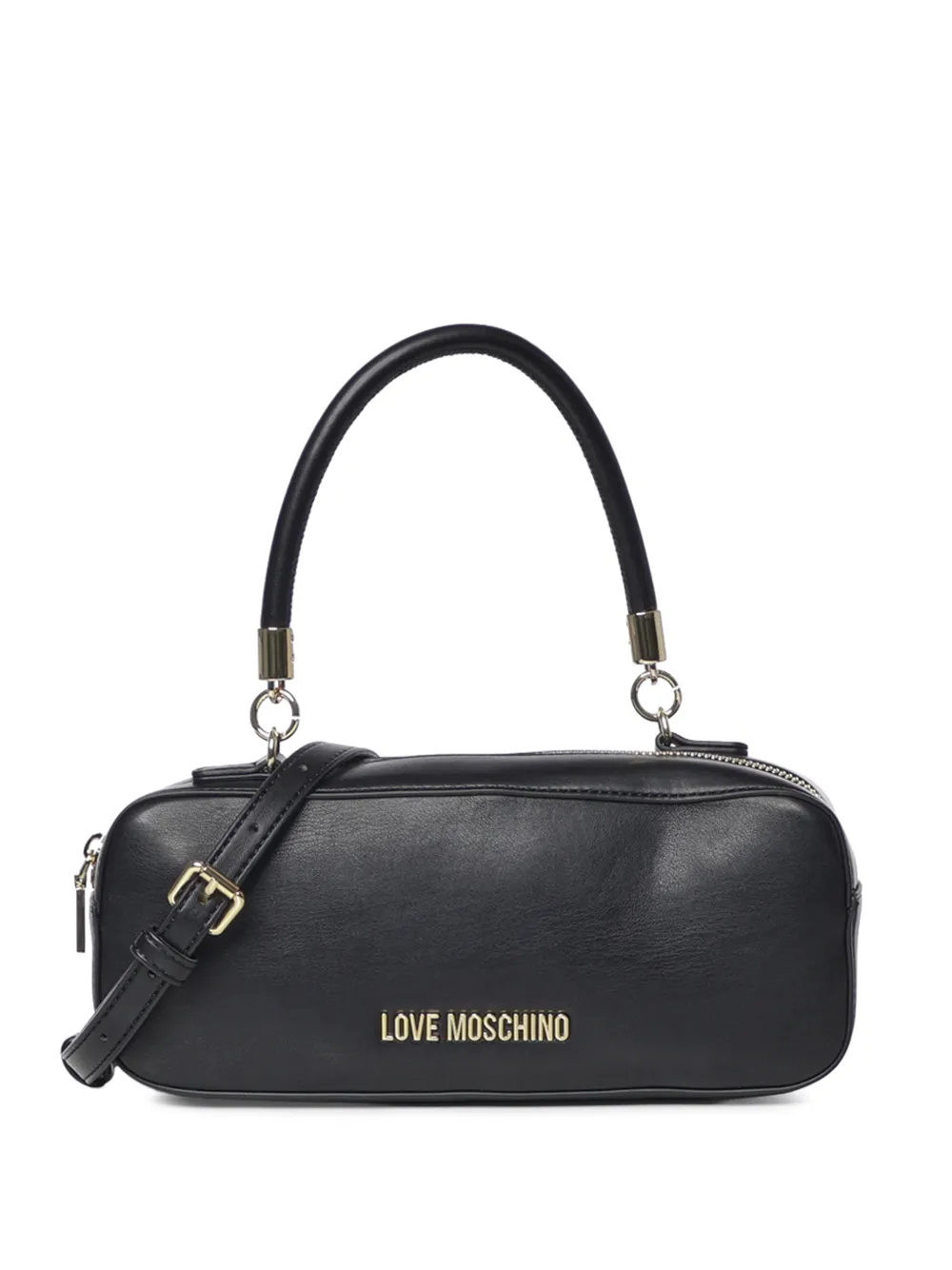 Love Moschino logo-plaque shoulder bag Zwart