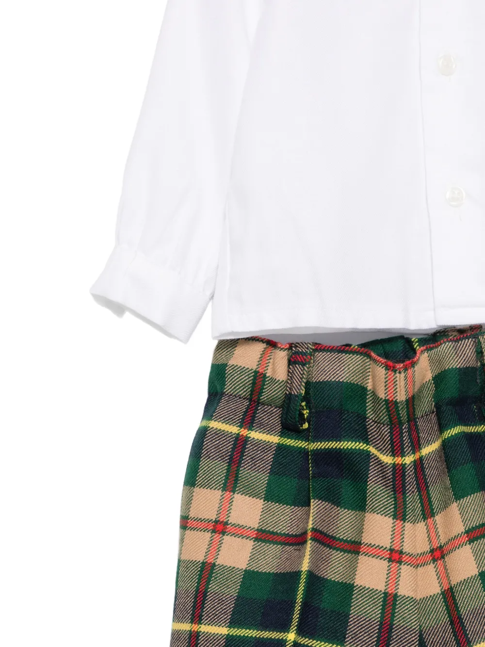 PAIO CRIPPA Shortsset met tartanruit Wit