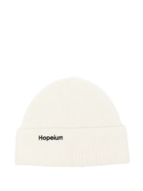 HOPEIUM logo-embroidered ribbed beanie hat
