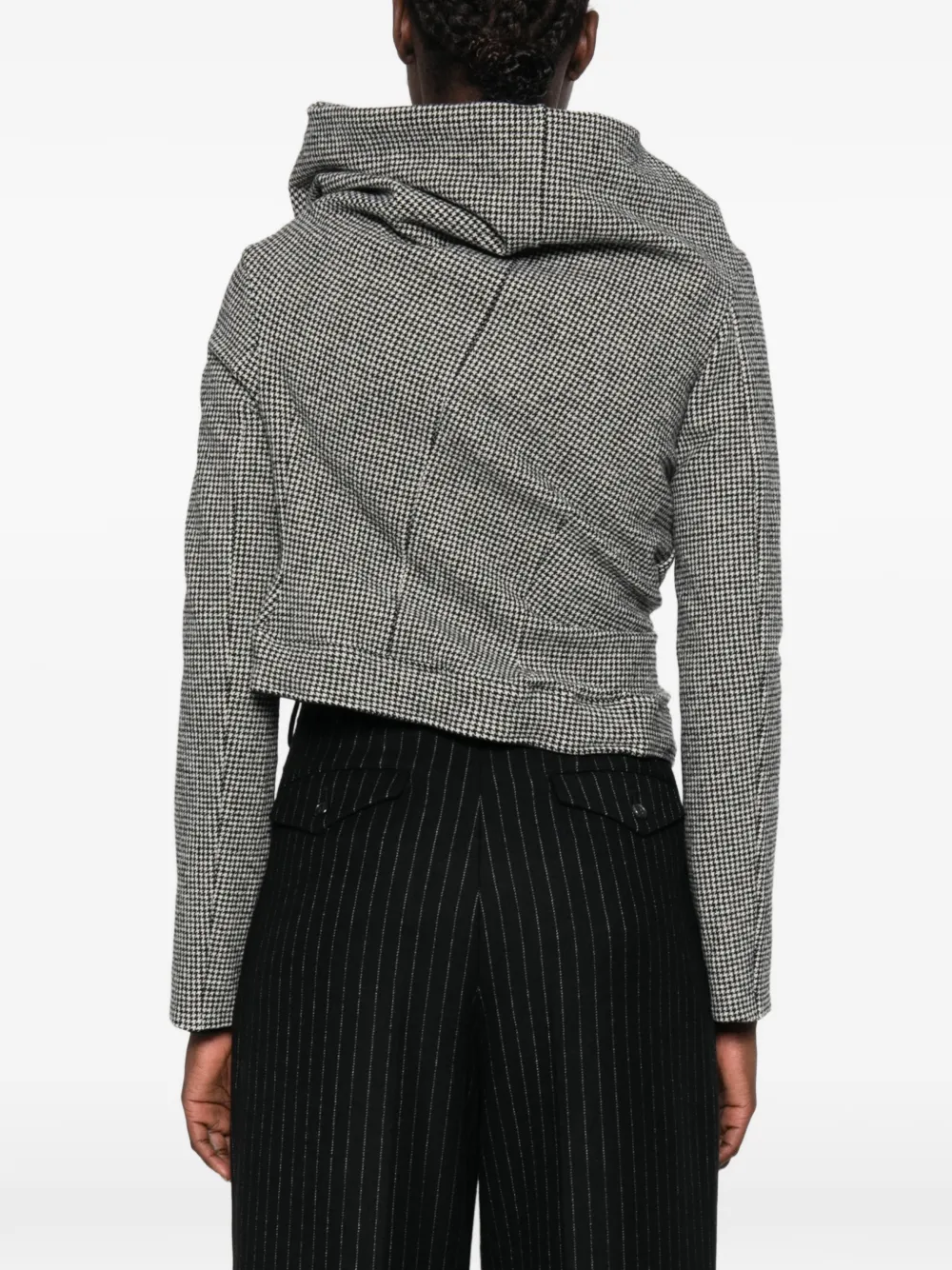 Junya Watanabe Gedrapeerd jack met pied-de-poule-patroon Zwart