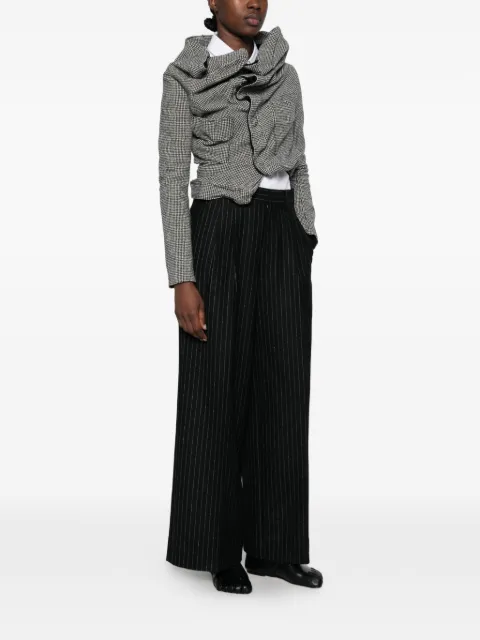 Junya Watanabe houndstooth-pattern draped-design jacket