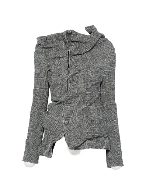 Junya Watanabe check-pattern draped jacket