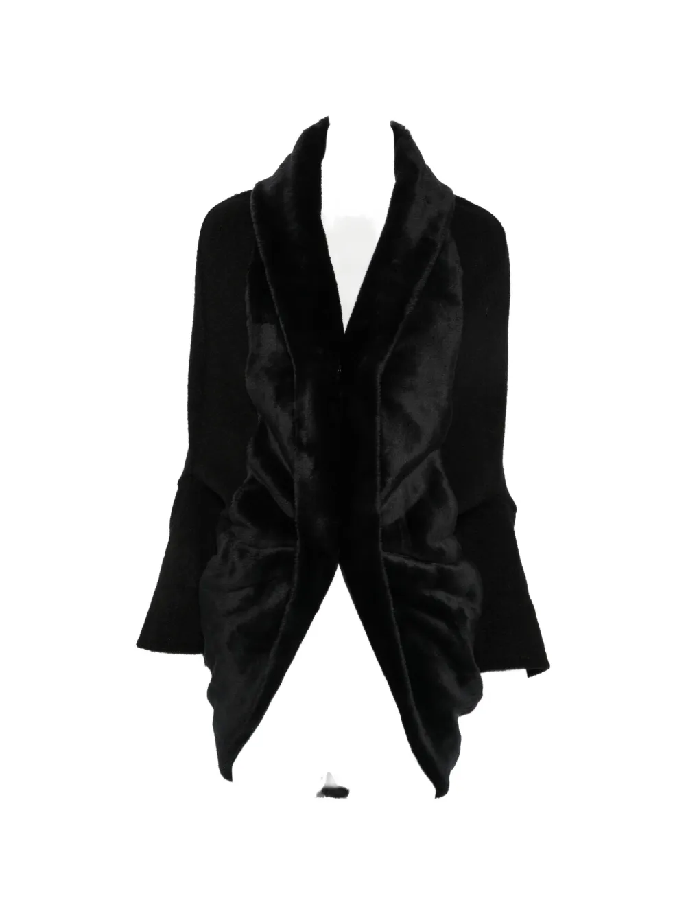 Junya Watanabe faux-fur shawl-collar jacket - Schwarz
