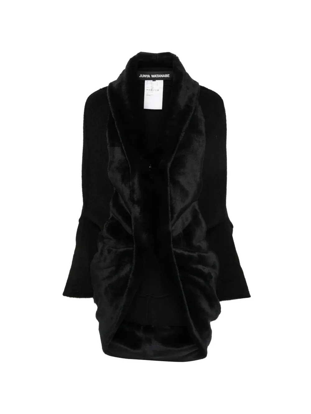 Junya Watanabe faux-fur shawl-collar jacket - Schwarz