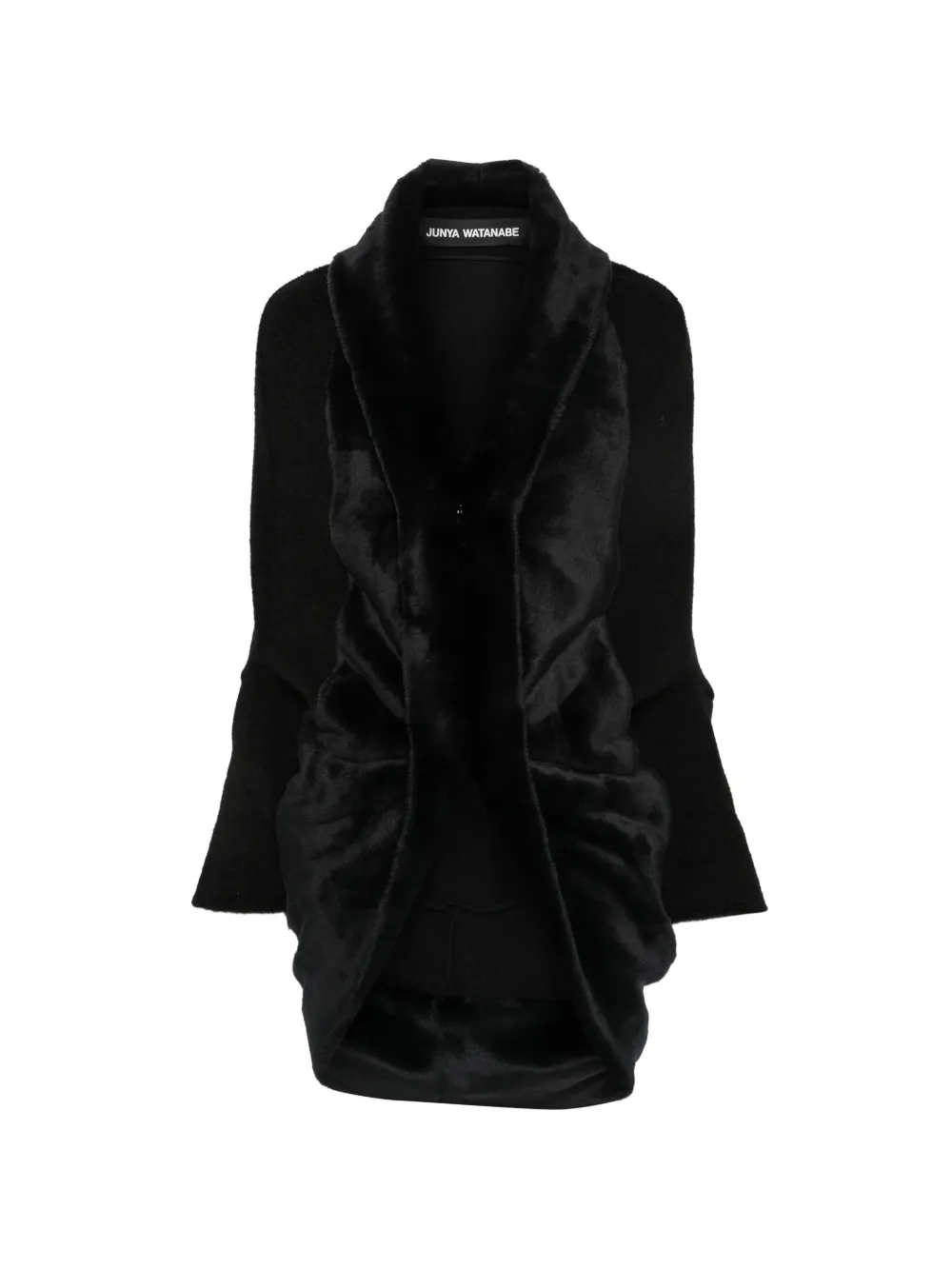 Junya Watanabe faux-fur shawl-collar jacket - Schwarz