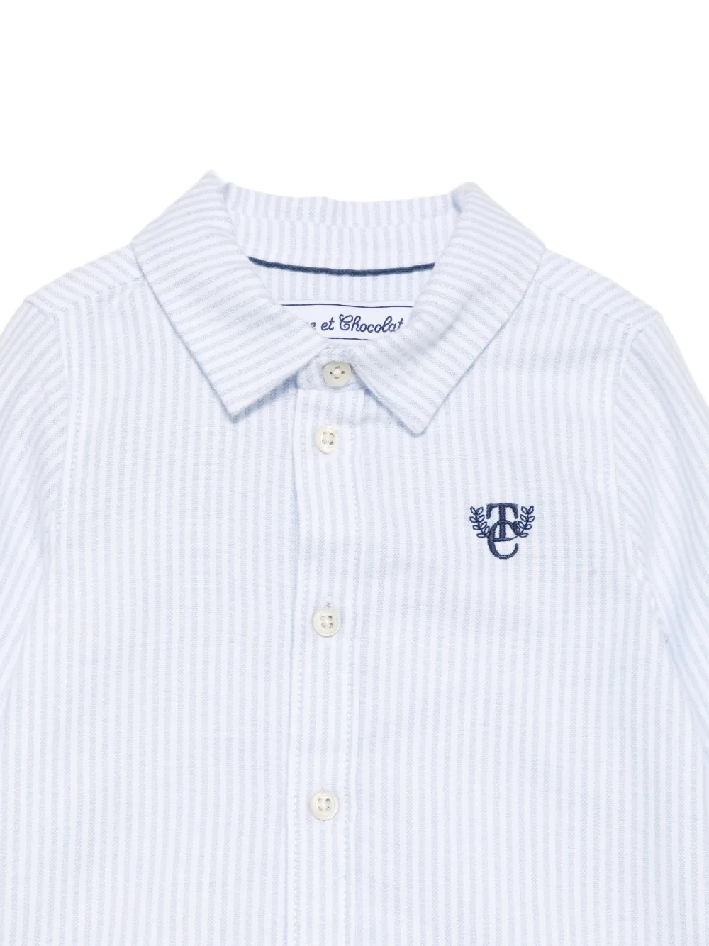 Tartine Et Chocolat striped embroidered-logo shirt Wit