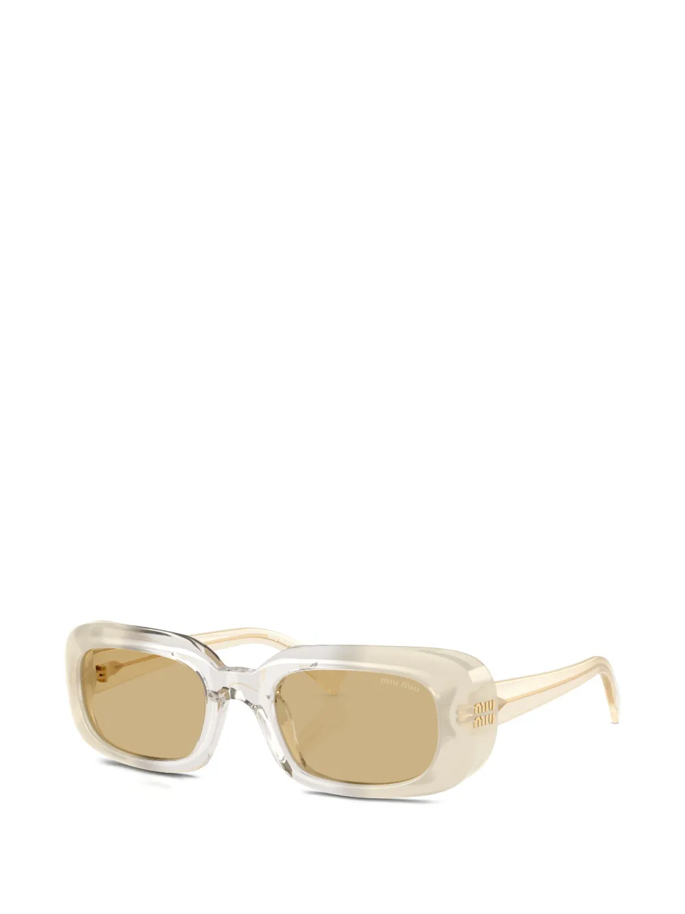 Miu Eyewear Zonnebril met rechthoekig montuur Beige
