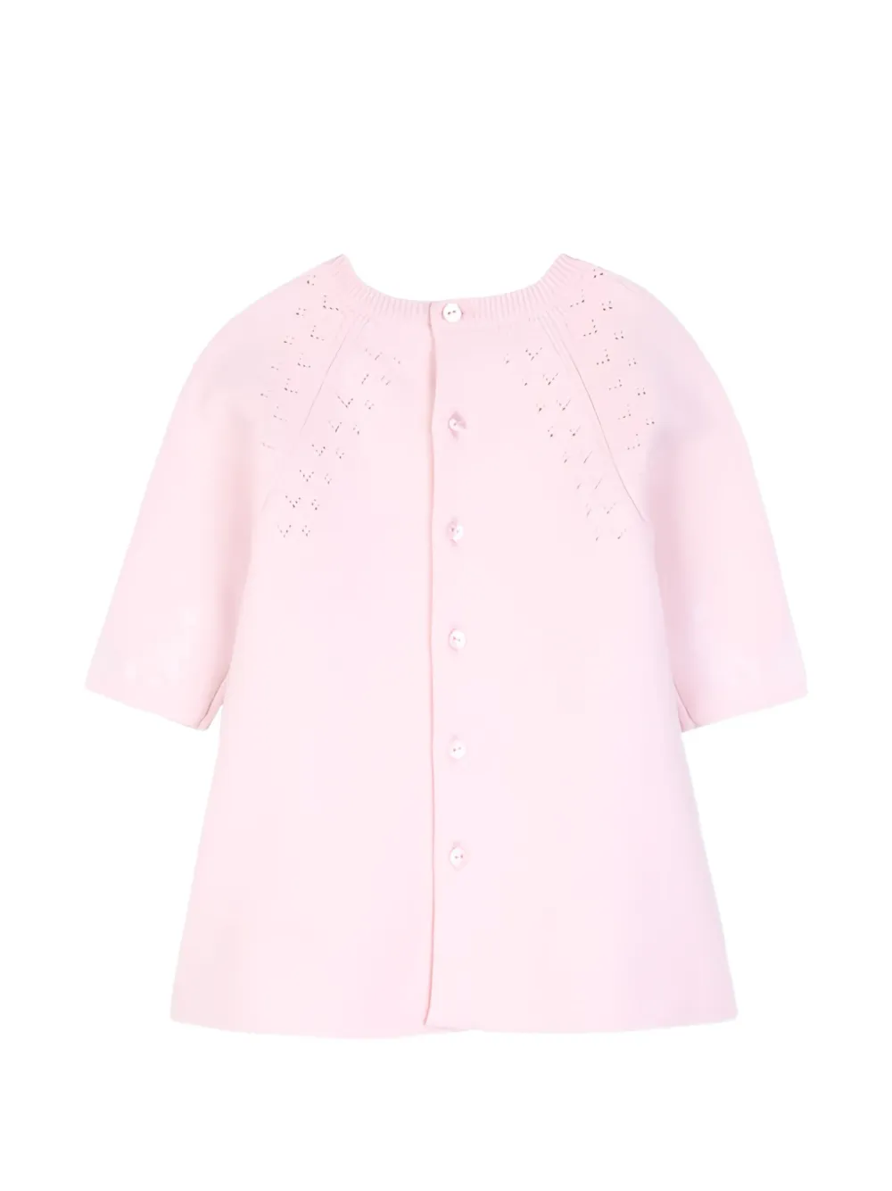 Givenchy Kids floral-embroidered pointelle-knit dress Roze