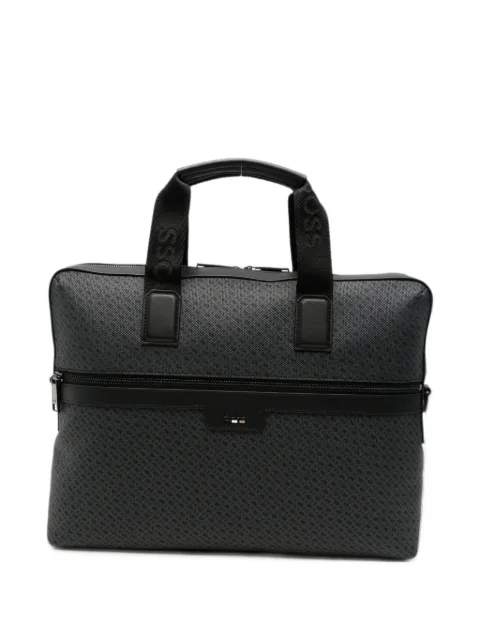 BOSS monogram-print laptop bag