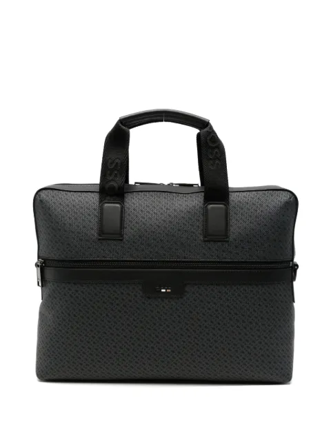 BOSS monogram-print laptop bag